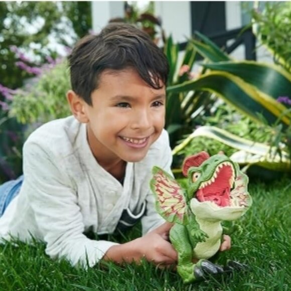 Jurassic World Dilophosaurus Dinosaur Toy Green & Red Mattel 🆕⌚📦🏃💨🚚 - Picture 3 of 16